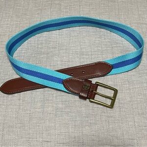 Southern Tide Striped Blue and Brown Belt Men’s Size 32 Nautical Casual Everday